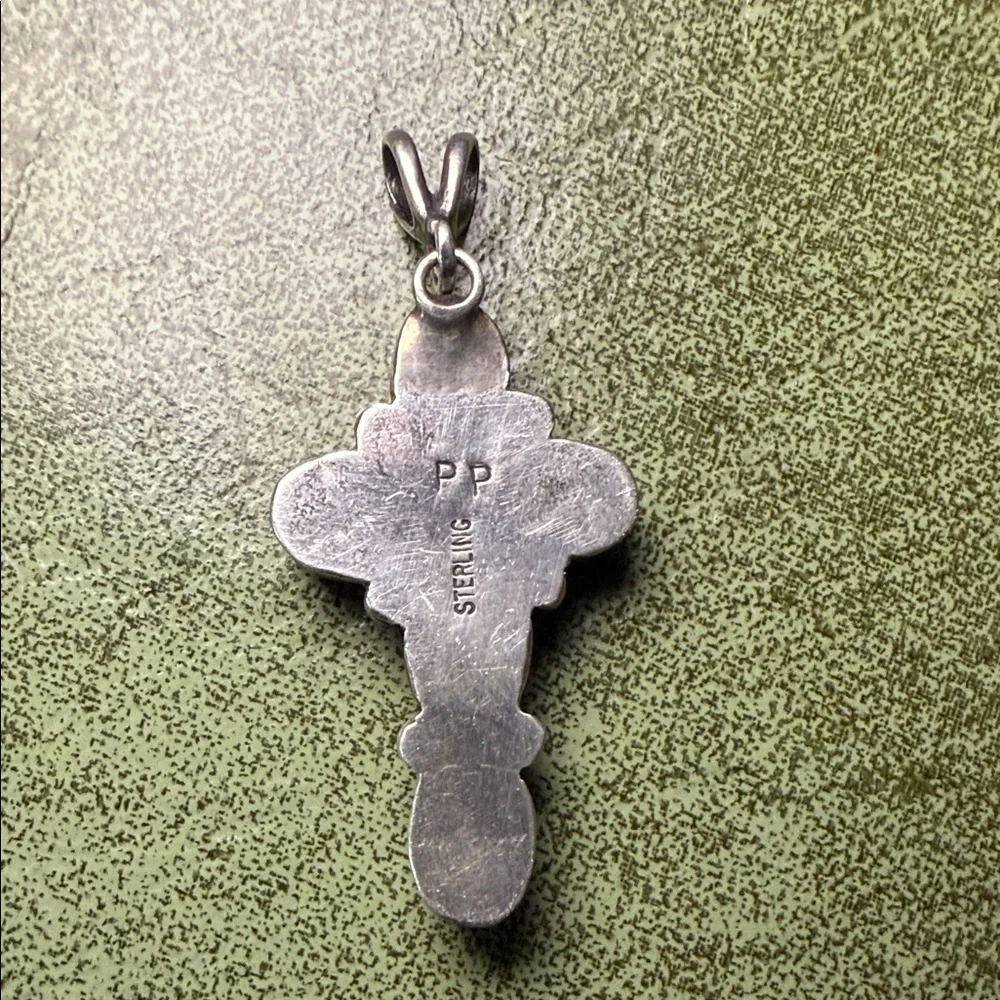 Rustic Silver and Redwood Cross Pendant